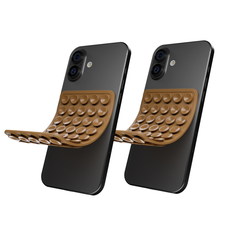 CircuitPulse Double-Sided Suction Cup Phone Case Medium - Caramel Brown