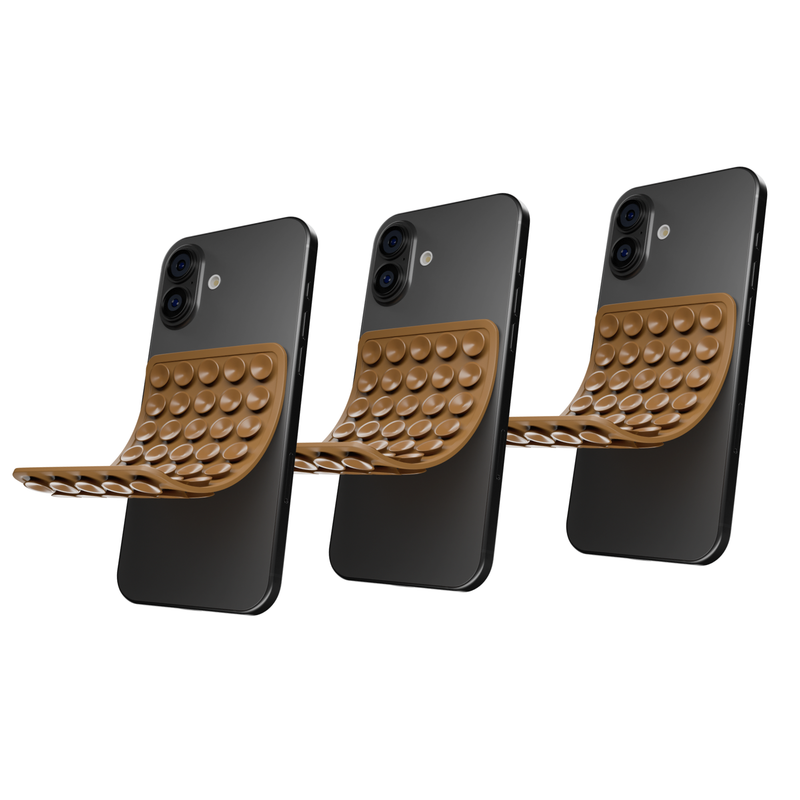 CircuitPulse Double-Sided Suction Cup Phone Case Medium - Caramel Brown