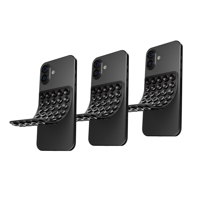 CircuitPulse Double-Sided Suction Cup Phone Case Medium - Obsidian Black