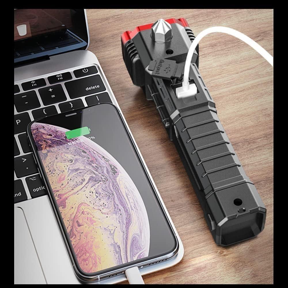 Circuit Pulse Rechargeable LED Torch Light – 500m Beam with Safety Tools