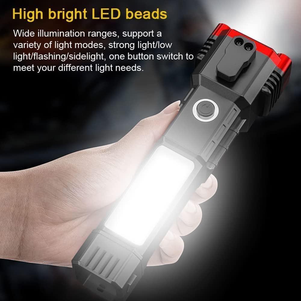 Circuit Pulse Rechargeable LED Torch Light – 500m Beam with Safety Tools