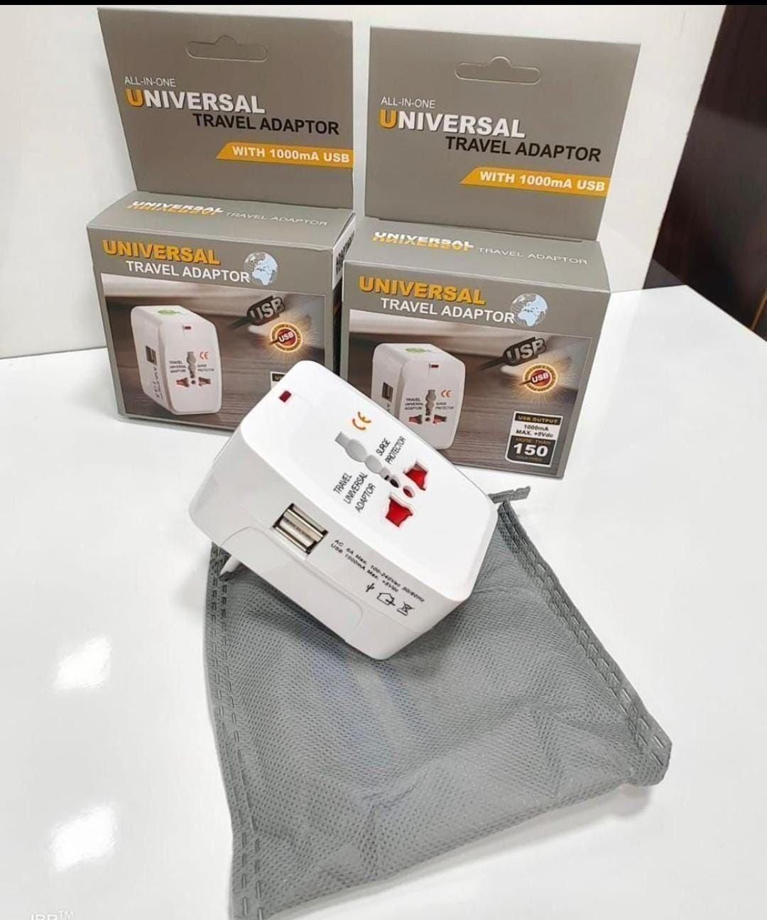 Circuit Pulse Universal Travel Adapter with Dual USB & Surge Protection – White
