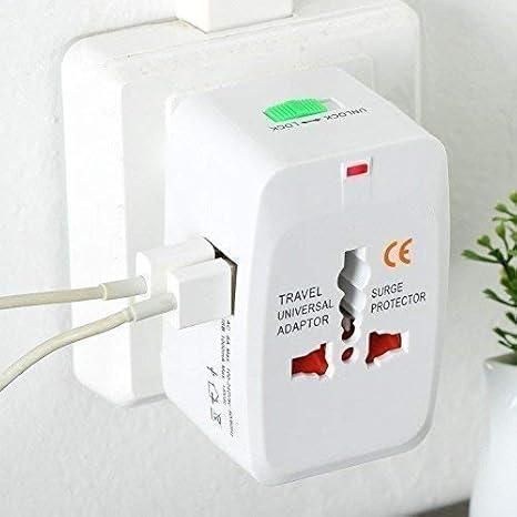 Circuit Pulse Universal Travel Adapter with Dual USB & Surge Protection – White