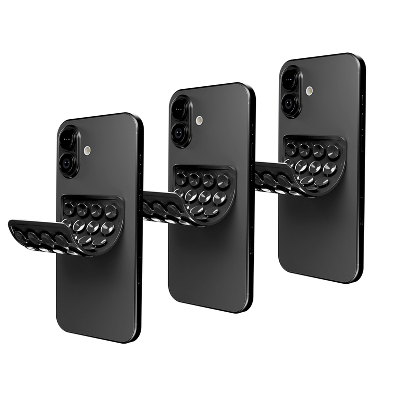 CircuitPulse Double-Sided Suction Cup Phone Case Medium - Jet Black