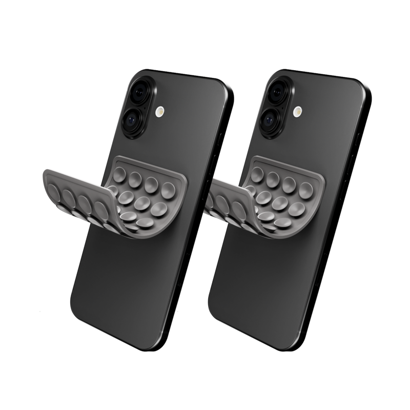CircuitPulse Double-Sided Suction Cup Phone Case Medium - Charcoal Grey