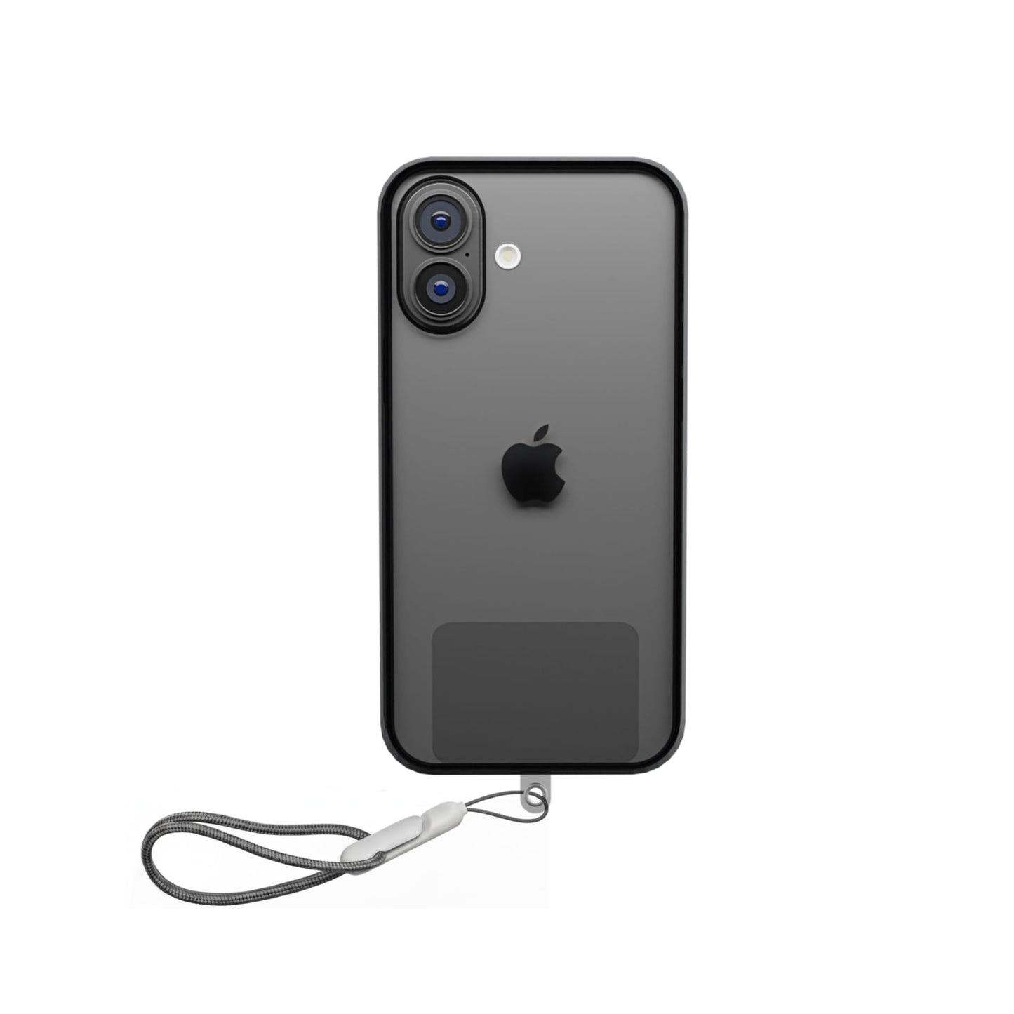 CircuitPulse Phone Lanyard with Patch – Ash Grey & Jet Black | Nylon Anti-Lost Strap with Secure Connector for Smartphones & Accessories
