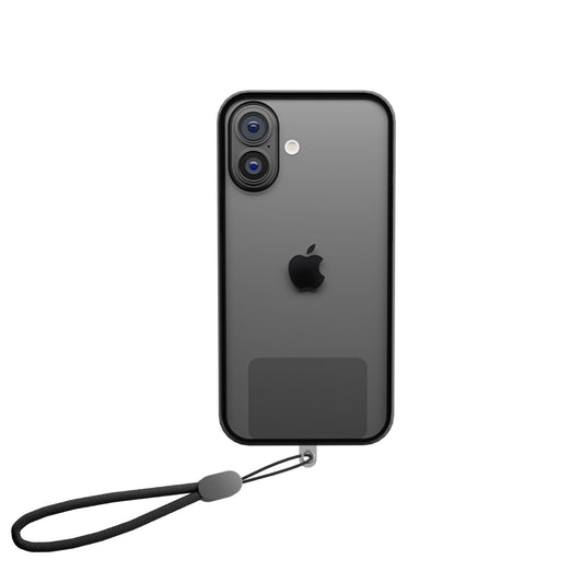 CircuitPulse Jet Black Nylon Phone Lanyard with Transparent Patch | Durable Anti-Lost Mobile Hand Strap for Smartphones & Accessories