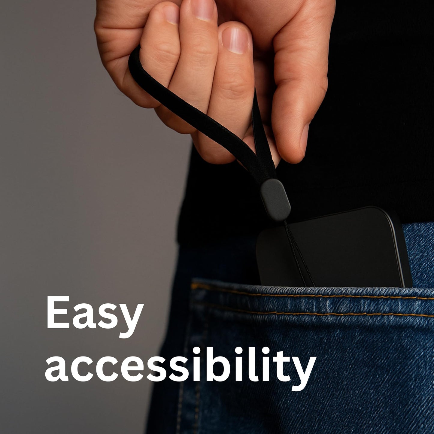 CircuitPulse Pop Holder with Lanyard Combo – Midnight Black & Jet Black | Secure Grip, Stand Function & Anti-Drop Accessory