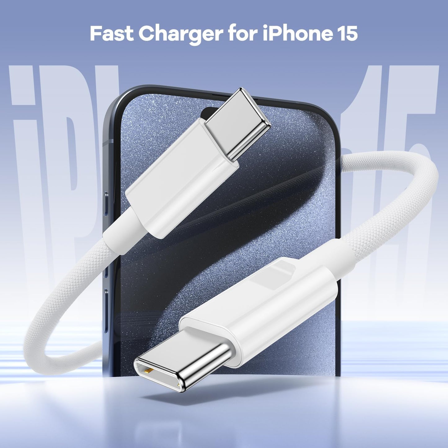 CircuitPulse 1m Type C to Type C Cable | MFI Certified 60W Fast Charging & Data Transfer Woven USB-C Cable for iPhone 15/16/17