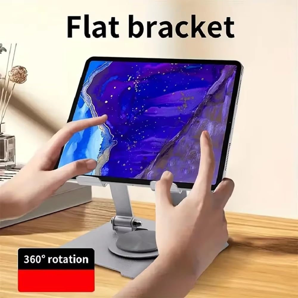 Circuit Pulse 360° Aluminum iPad & Phone Holder – Foldable, Grey