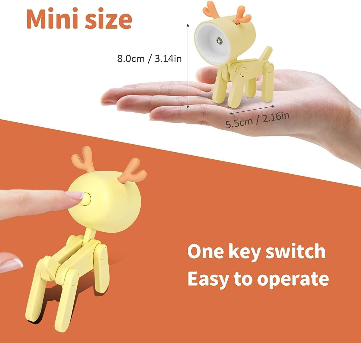 Circuit Pulse Mini LED Desk Lamp – Cute Deer Shape, Multicolor