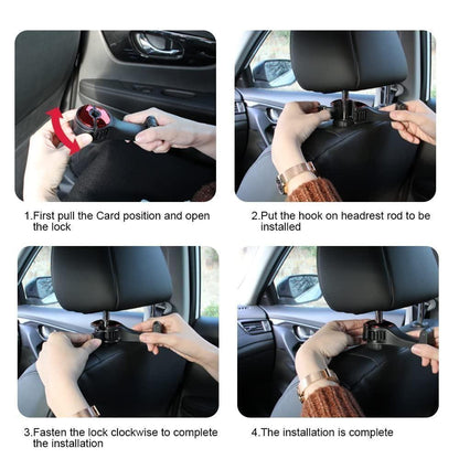 Circuit Pulse 2 Pack Car Headrest Hooks with Phone Holder – Red