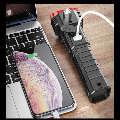 Circuit Pulse Rechargeable LED Torch Light – 500m Beam with Safety Tools