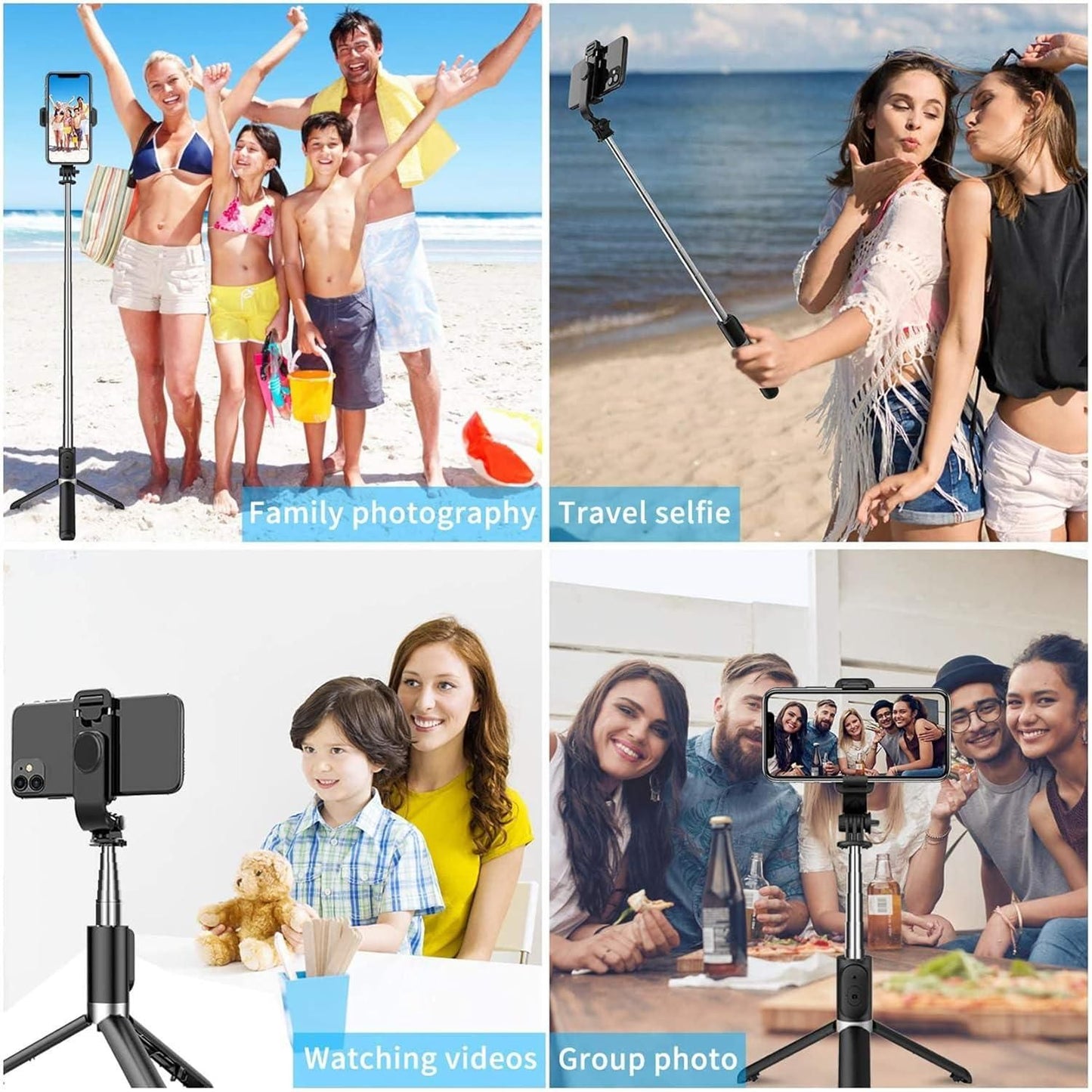 Circuit Pulse 4-in-1 Selfie Stick Tripod with Remote & 245° Rotation
