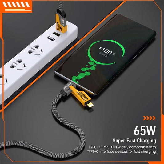 Circuit Pulse 4-in-1 Multi USB Fast Charging Cable – 65W PD, Nylon