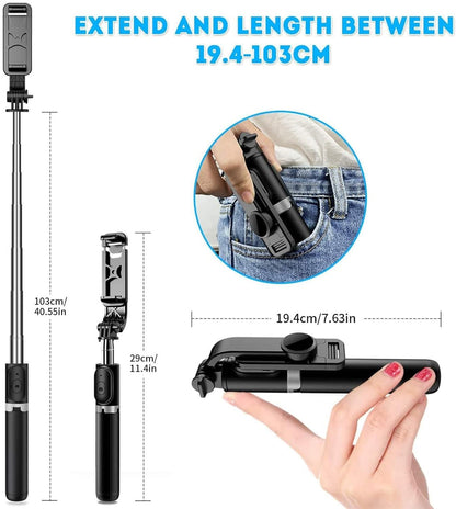 Circuit Pulse 4-in-1 Selfie Stick Tripod with Remote & 245° Rotation