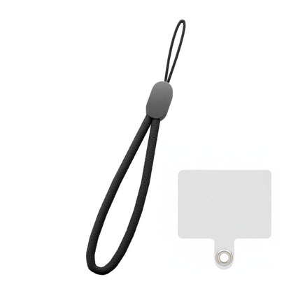 CircuitPulse Jet Black Nylon Phone Lanyard with Transparent Patch | Durable Anti-Lost Mobile Hand Strap for Smartphones & Accessories