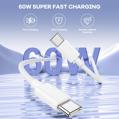 CircuitPulse 1m Type C to Type C Cable | MFI Certified 60W Fast Charging & Data Transfer Woven USB-C Cable for iPhone 15/16/17