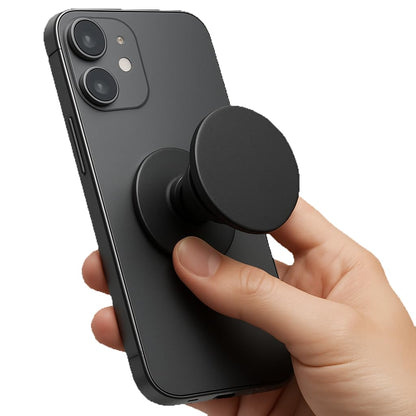 Title: CircuitPulse Smartphone Grip – Midnight Black | Strong Adhesive, Anti-Drop Protection & Multi-Functional Stand (Pack of 1)