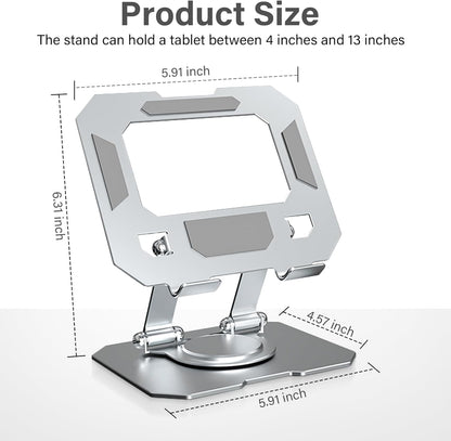 Circuit Pulse 360° Aluminum iPad & Phone Holder – Foldable, Grey