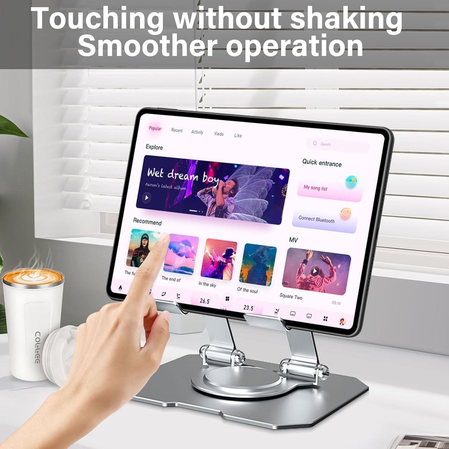 Circuit Pulse 360° Aluminum iPad & Phone Holder – Foldable, Grey